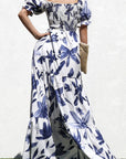Smocked Woven Floral Maxi Dress