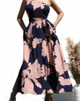 One Shoulder Floral Midi Dress