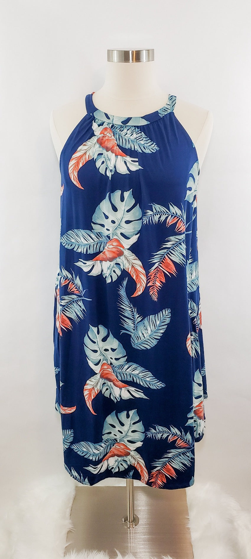 Plus Size Tropical Print Dress