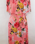 Plus Size Floral Maxi Dress with Belt