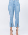 Cropped Denim Jeans w Front Split
