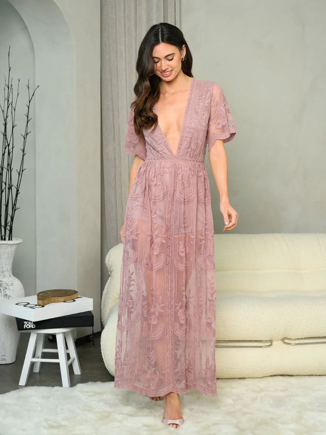 lace overlay dress maxi Floral Lace Overlay Maxi Dress