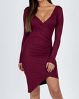 Long Sleeve Side Ruched Dress