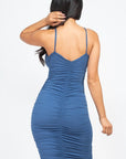 Front and Back Double Ruched Dress
