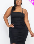 Plus Size Front And Back Double Ruched Dress