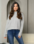Women's Long Sleeve Mock Neck Sweater