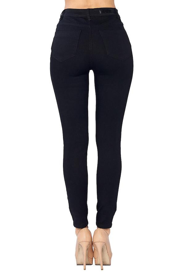 Solid High Rise Jeans w Slits