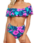 Tropical Off The Shoulder Bikini Set