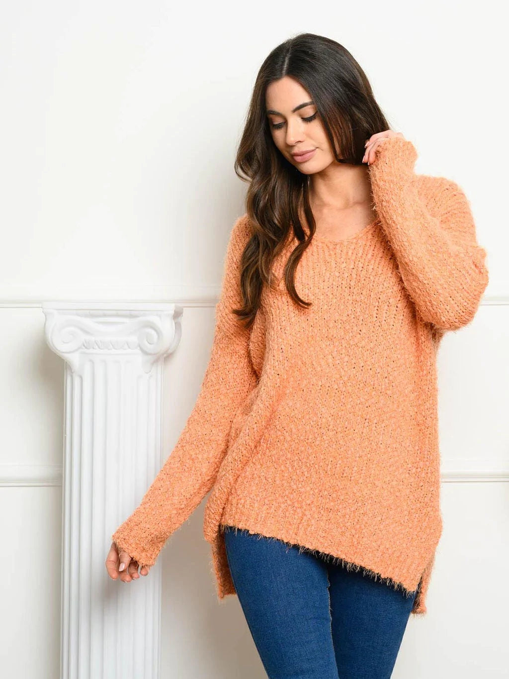 Women&#39;s Long Sleeve V-Neck Sweater