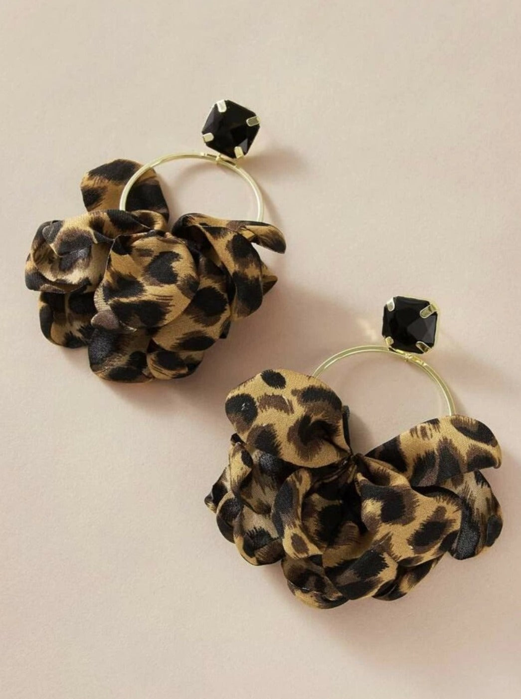 Rhinestone Leopard Earrings