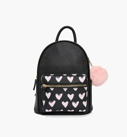 Claire's Club Faux Leather Black Mini Backpack