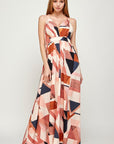 Plunging Neck Open Back Maxi Dress