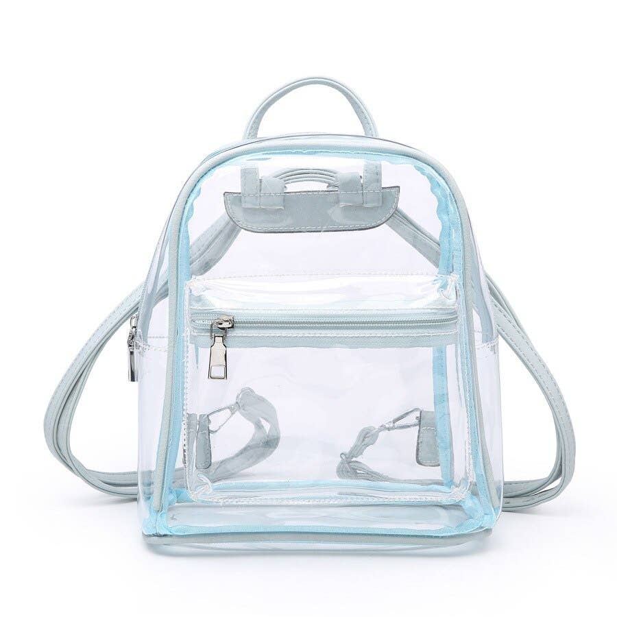Clear Backpack with Front Zippered Pocket