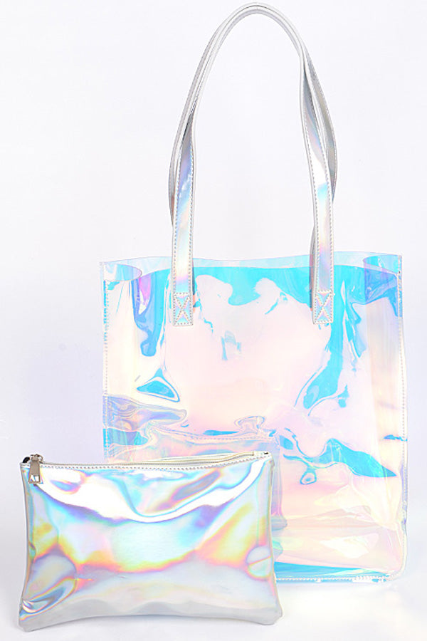 Holographic Handbag with Pouch