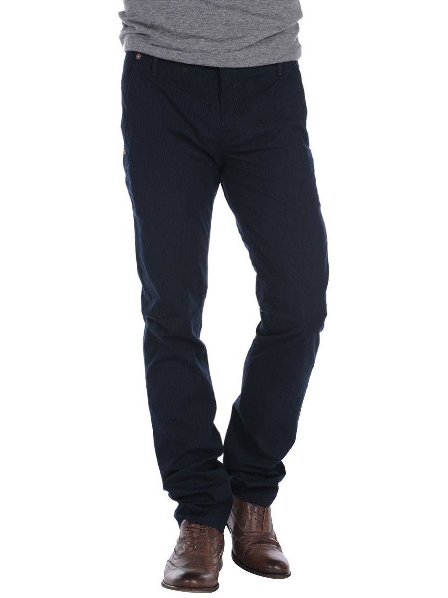 Navy Thin Striped Trousers