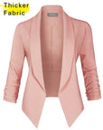 Thick 3/4 Sleeve Solid Blazer